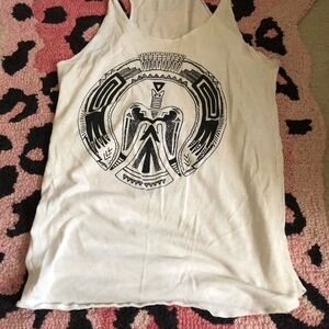 White Graphic Tank Top